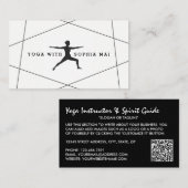 Geometrische zwarte en witte Yoga-instructeur Visitekaartje (Voorkant / Achterkant)