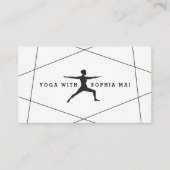 Geometrische zwarte en witte Yoga-instructeur Visitekaartje (Voorkant)