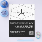 Geometrische zwarte en witte Yoga-klasse Advertere Flyer (Enkel)