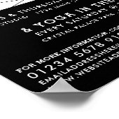 Geometrische zwarte en witte Yoga-klasse Advertere Poster (Hoek)