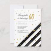 Geometrische zwarte glitter, 60e verjaardag kaart (Voorkant)