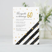 Geometrische zwarte glitter, 60e verjaardag kaart (Staand voorkant)