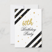 Geometrische zwarte glitter, 60e verjaardag kaart (Achterkant)