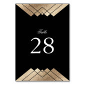 Geometrische zwarte goudbruine bruistabelnummers kaart (Voorkant)