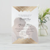 Geometrische Zwarte Gouden Calligraphy 2 Foto Brui Kaart (Staand voorkant)