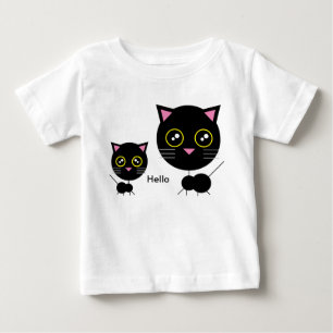 Geometrische zwarte kat Baby T-shirt