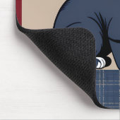 Geometrische zwarte kat kunst Muismat (Hoek)