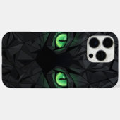 Geometrische Zwarte Kat met Smaragdgroene Ogen Case-Mate iPhone Case (Achterkant (horizontaal))