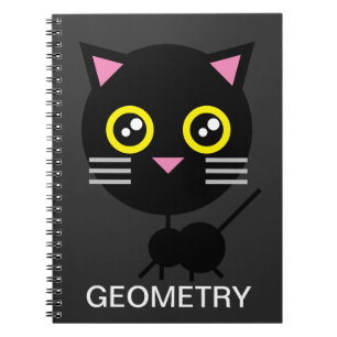 Geometrische zwarte kat notitieboek
