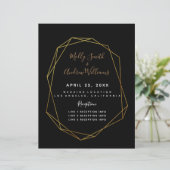 geometrische zwarte kristal bruiloft PROGRAMMA gou (Staand voorkant)