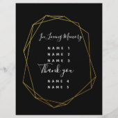 geometrische zwarte kristal bruiloft PROGRAMMA gou (Achterkant)