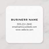 Geometrische Zwarte Marmer Nep Leer Ambacht Vierkante Visitekaartje (Achterkant)