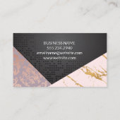 Geometrische zwarte metaal | Goudmarmer Visitekaartje (Achterkant)