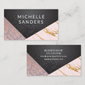 Geometrische zwarte metaal | Goudmarmer Visitekaartje (Voorkant / Achterkant)