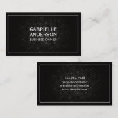 Geometrische zwarte metalen achtergrond | Witte ra Visitekaartje (Voorkant / Achterkant)