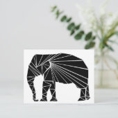 Geometrische zwarte olifant briefkaart (Staand voorkant)