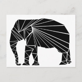 Geometrische zwarte olifant briefkaart