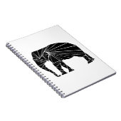 Geometrische zwarte olifant notitieboek (Rechterzijde)
