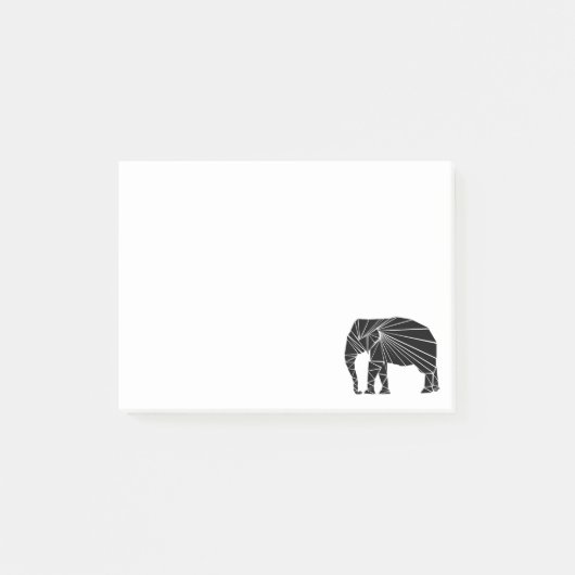 Geometrische zwarte olifant post-it® notes (Voorkant)