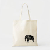 Geometrische zwarte olifant tote bag (Voorkant)