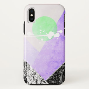 Geometrische zwarte Paarse bergen, design quilt Ar Case-Mate iPhone Case