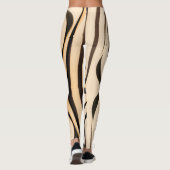 Geometrische zwarte spiraal op roodkleurige achter leggings (Achterkant)