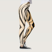 Geometrische zwarte spiraal op roodkleurige achter leggings (Rechts)