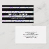 Geometrische zwarte strepen hedendaags Visitekaart Visitekaartje (Voorkant / Achterkant)