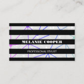 Geometrische zwarte strepen hedendaags Visitekaart Visitekaartje (Voorkant)