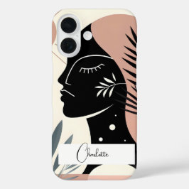 Geometrische zwarte vrouw iPhone 16 hoesje