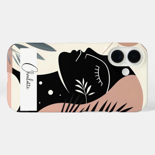 Geometrische zwarte vrouw Case-Mate iPhone case (Achterkant (horizontaal))