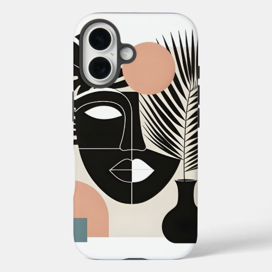 Geometrische zwarte vrouw Case-Mate iPhone case (Achterkant)