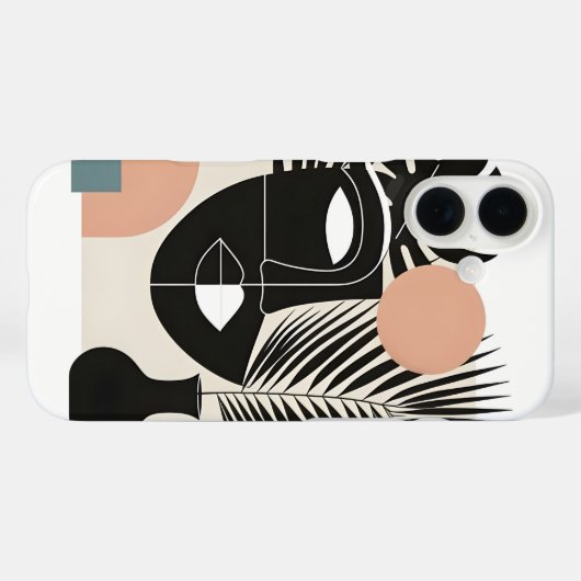Geometrische zwarte vrouw Case-Mate iPhone case (Achterkant (horizontaal))