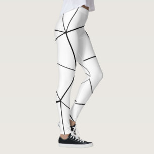 Geometrische zwarte witte driehoeken lijnen retro leggings