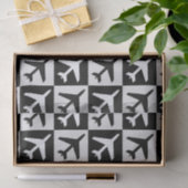 Geometrische zwarte witte luchtvaart jets vliegtui tissuepapier (Geschenk)
