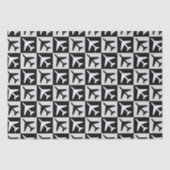 Geometrische zwarte witte luchtvaart jets vliegtui tissuepapier (Voorkant)