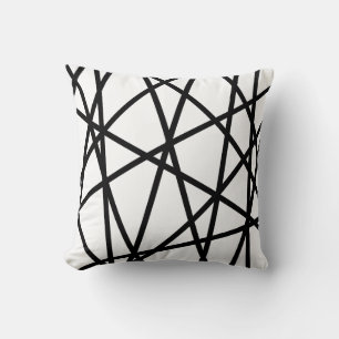 Geometrische zwarte witte minimalistische decor kussen