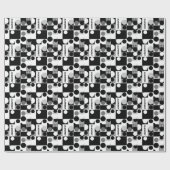 geometrische zwarte witte vormen patroon mod cadeaupapier (Vlak)