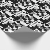 geometrische zwarte witte vormen patroon mod cadeaupapier (Hoek)