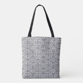 Geometrische zwarte witte vormgeving abstracte kun tote bag (Achterkant)