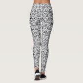 Geometrische zwarte witte vormgeving abstracte leg leggings (Achterkant)