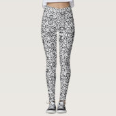Geometrische zwarte witte vormgeving abstracte leg leggings (Voorkant)