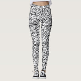 Geometrische zwarte witte vormgeving abstracte leg leggings
