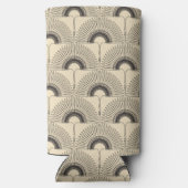 Geometrische zwoerd patroonroomcrème seltzer blikjeskoeler (Achterkant)