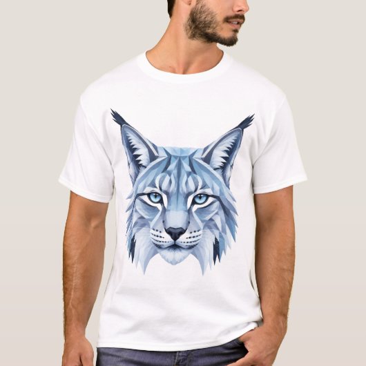 Geometrischer Luchs Im Polygon-Stil T-shirt (Voorkant)