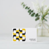 Geometropolis - 020614 - Zwart en ambergeel Visitekaartje (Staand voorkant)