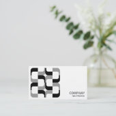 Geometropolis - 020614 - Zwart en grijs (Linen) Visitekaartje (Staand voorkant)