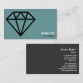 Geometropolis - Diamond - Zwart op oceaangroen Visitekaartje (Voorkant / Achterkant)