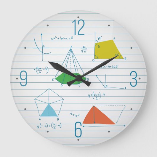 Geometry And Maths Graphs Round Wall Clocks Grote Klok (Voorkant)