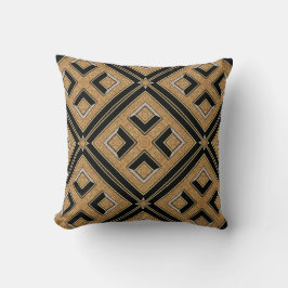 Geometry Art Deco Black Gold Cushion Pillow Kussen